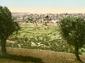 Algemeen uitzicht op Jeruzalem vanuit het oosten, ca. 1880-1900